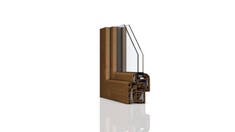 Isolierverglastes Fenster mit Holzoptikrahmen